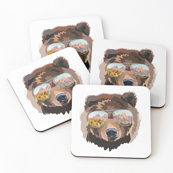 Item preview, Grand Tetons National Park Mountain Range Bear Art designed and sold by novaveradesign.