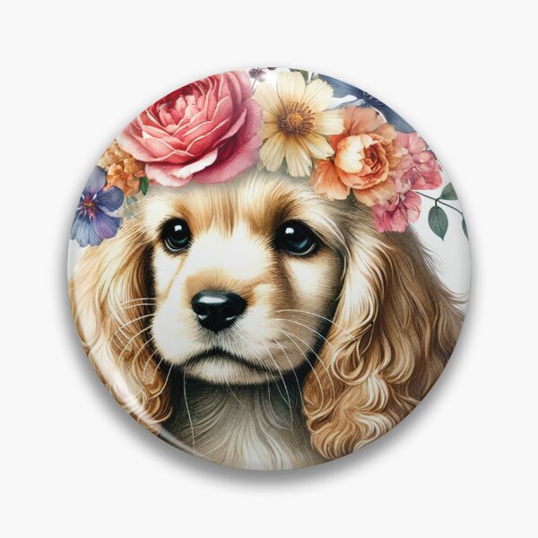 Item preview, Golden retriever with flower crown pure cuteness and charm designed and sold by toypoodlemom.