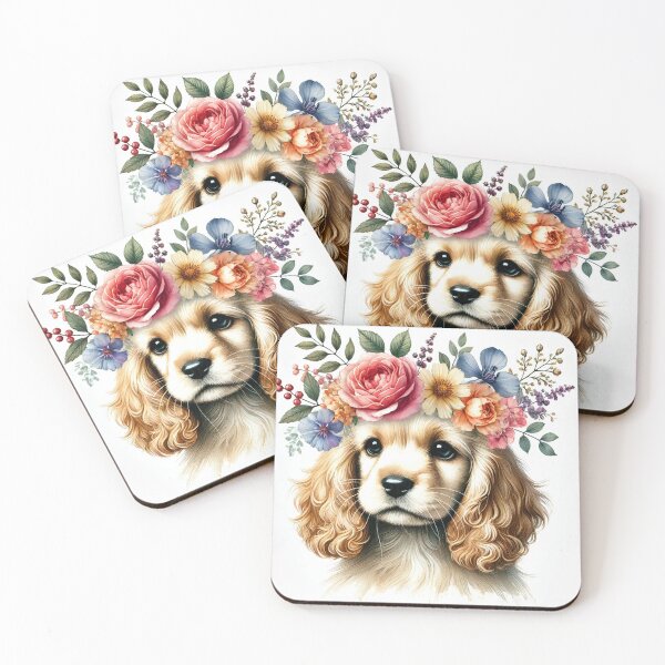 Item preview, Golden retriever with flower crown pure cuteness and charm designed and sold by toypoodlemom.