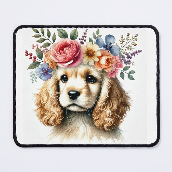 Item preview, Golden retriever with flower crown pure cuteness and charm designed and sold by toypoodlemom.