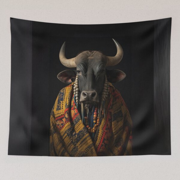 Item preview, Regal Buffalo Adorned in Tribal Elegance designed and sold by Sillytoe.