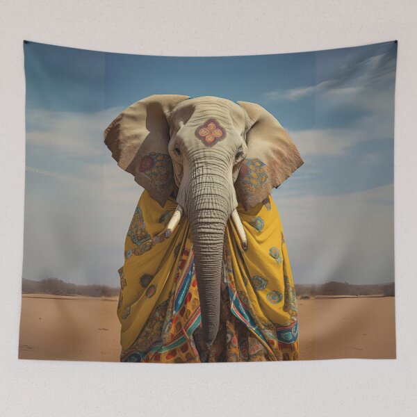 Item preview, Elephant in Tribal Splendor designed and sold by Sillytoe.