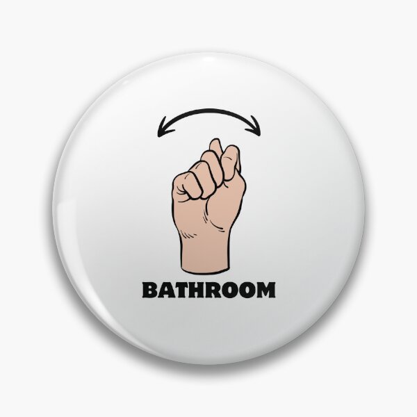 Item preview, "bathroom" sign (white) designed and sold by Awiseowl.