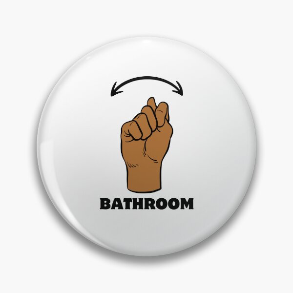 Item preview, "bathroom" sign (Black) designed and sold by Awiseowl.