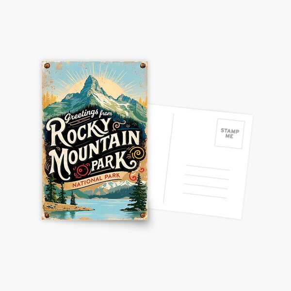 Item preview, Rocky Mountain National Park Postcard Vintage Retro Travel designed and sold by TravelPostcardGems.