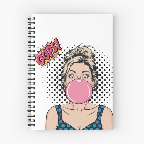 Item preview, Vintage Pop Art Girl with Bubble Gum OOPS designed and sold by IBTees.