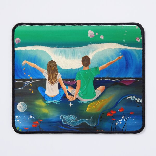 Item preview, Original art - Lovers in front of a wave designed and sold by GabiVitryArt.
