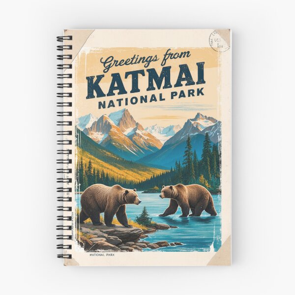 Item preview, Katmai National Park Postcard Vintage Retro Travel designed and sold by TravelPostcardGems.