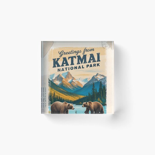 Item preview, Katmai National Park Postcard Vintage Retro Travel designed and sold by TravelPostcardGems.