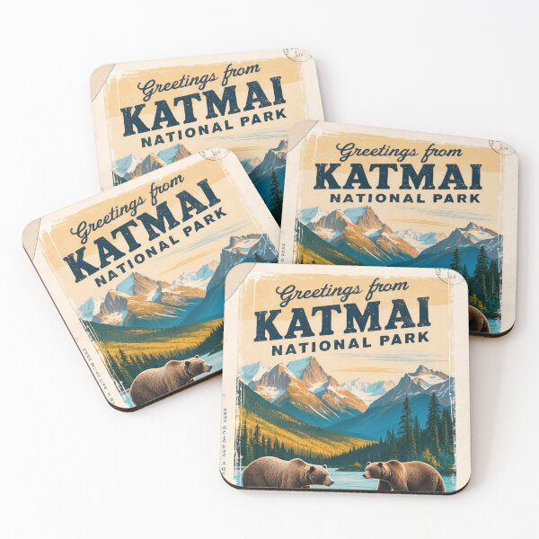 Item preview, Katmai National Park Postcard Vintage Retro Travel designed and sold by TravelPostcardGems.