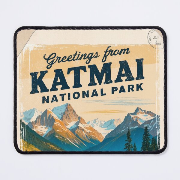 Item preview, Katmai National Park Postcard Vintage Retro Travel designed and sold by TravelPostcardGems.