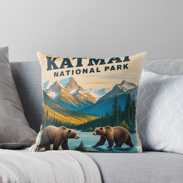 Item preview, Katmai National Park Postcard Vintage Retro Travel designed and sold by TravelPostcardGems.