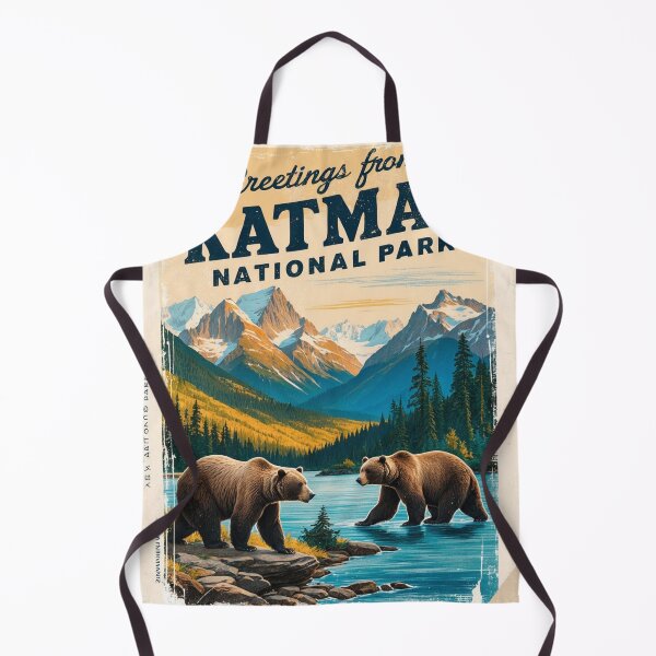 Item preview, Katmai National Park Postcard Vintage Retro Travel designed and sold by TravelPostcardGems.