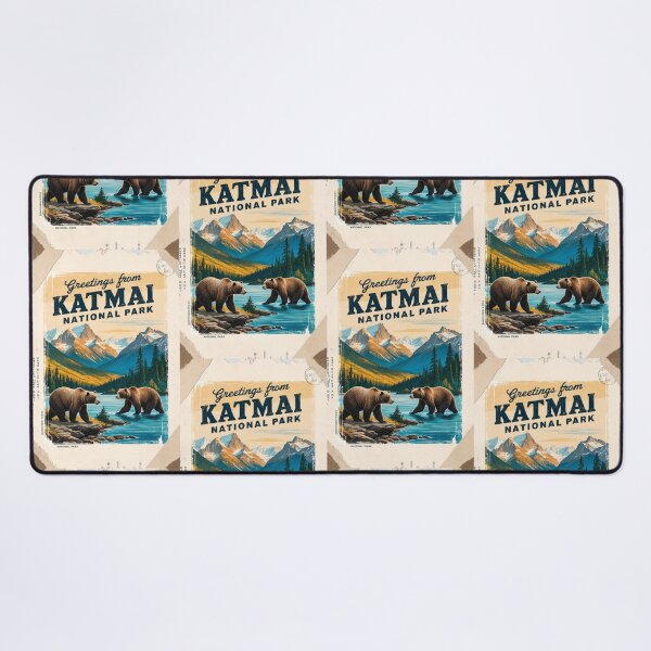 Item preview, Katmai National Park Postcard Vintage Retro Travel designed and sold by TravelPostcardGems.