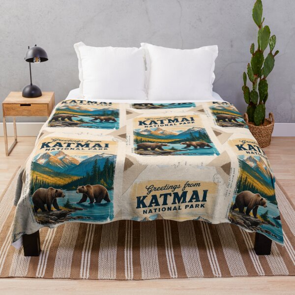 Item preview, Katmai National Park Postcard Vintage Retro Travel designed and sold by TravelPostcardGems.