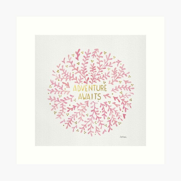 Item preview, Adventure Awaits - Pink & Gold designed and sold by Laura Vitali.