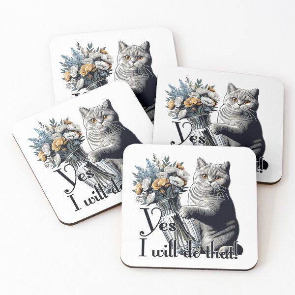 Item preview, BKH British Shorthair Cat Vase tipping over gift designed and sold by Pineapple-Tree.