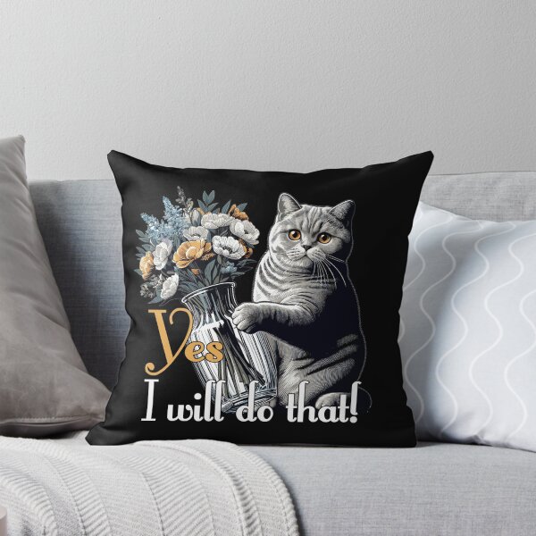 Item preview, BKH British Shorthair Cat Vase tipping over gift designed and sold by Pineapple-Tree.
