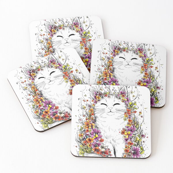 Item preview, Floral Cat designed and sold by VerusCanvas.