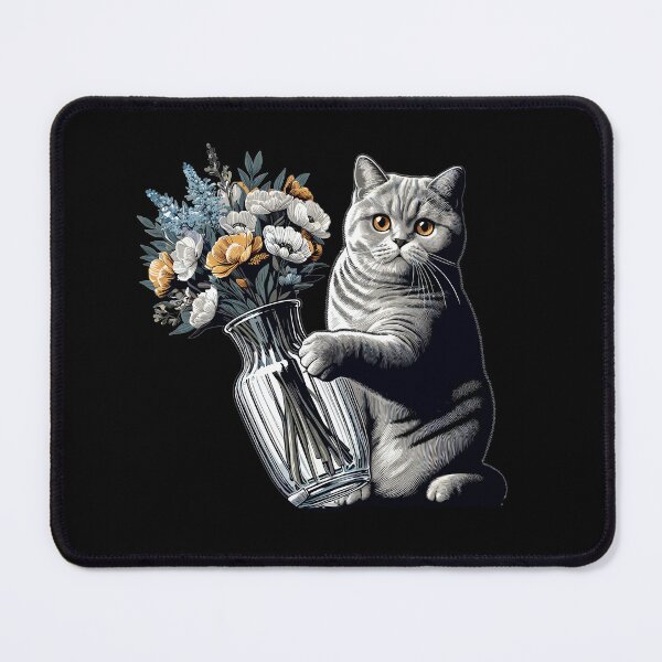 Item preview, BKH British Shorthair Cat Vase tipping over gift designed and sold by Pineapple-Tree.