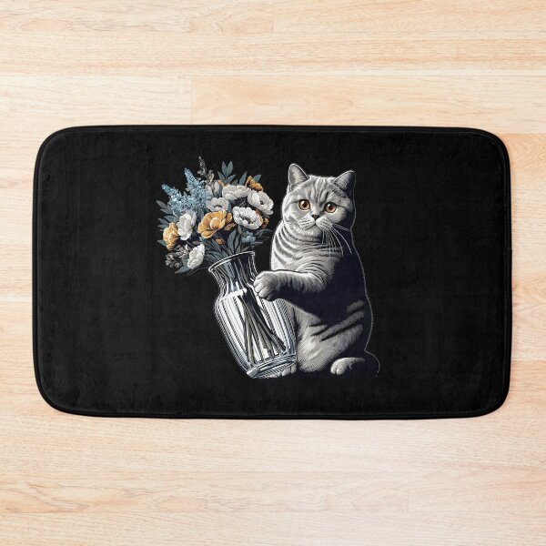Item preview, BKH British Shorthair Cat Vase tipping over gift designed and sold by Pineapple-Tree.