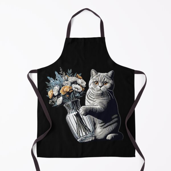 Item preview, BKH British Shorthair Cat Vase tipping over gift designed and sold by Pineapple-Tree.