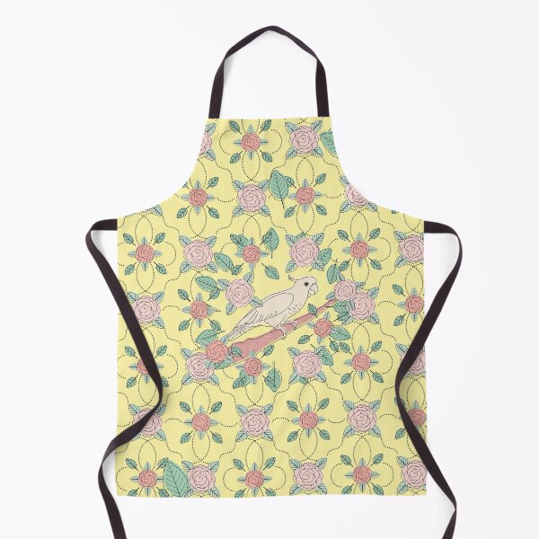 Item preview, Cockatoo surrounded by roses and leaves in pink, red and green and a light yellow background designed and sold by Elisabeth Kochenburger.