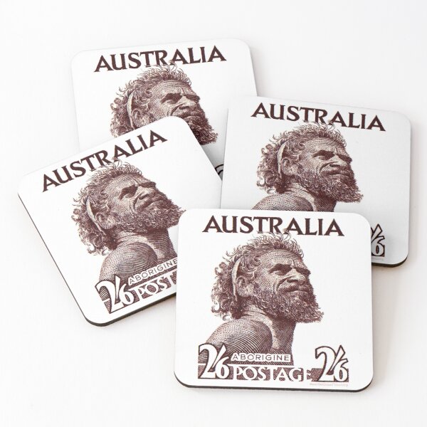 Item preview, Antique Australian postage stamp, 2s6d, brown, aborigine designed and sold by sunrisecoast.