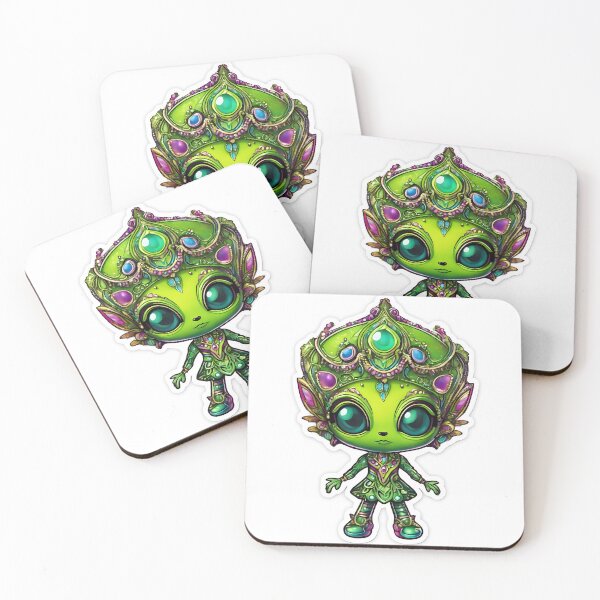 Item preview, Alien in Dress Sticker - Cute Extraterrestrial Fashion Design designed and sold by Rena-Design.