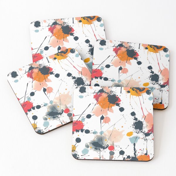 Item preview, Vibrant abstract painting with splashes of various colors on a black background, creating a dynamic and lively composition. designed and sold by ManeeStore.