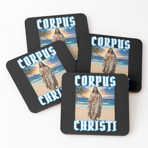Item preview, Corpus Christi Jesus Christ hunk on the beach happy christian american gifts  designed and sold by thankful-loco.