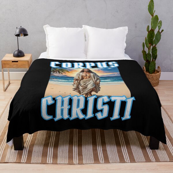 Item preview, Corpus Christi Jesus Christ hunk on the beach happy christian american gifts  designed and sold by thankful-loco.