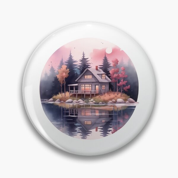 Item preview, Cabin Retreat In Forested Island designed and sold by New-School-Wave.