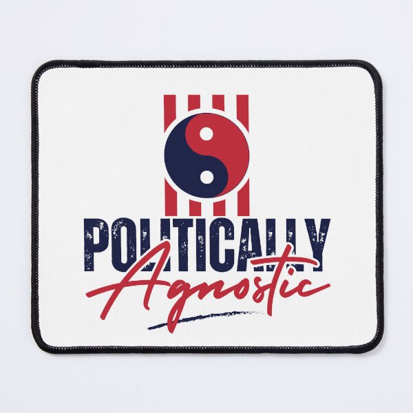 Item preview, Politically Agnostic | Yin-Yang Political Quote Shirt, White designed and sold by PixelGrafiks.