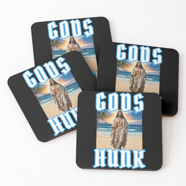 Item preview, Jesus Christ is gods hunk on the beach happy christian american gifts  designed and sold by thankful-loco.