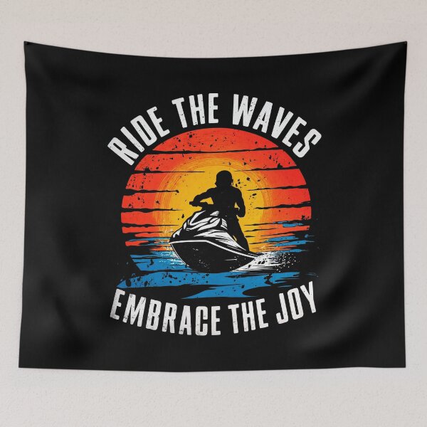 Item preview, RIDE THE WAVES EMBRACE THE SUNSET JOY designed and sold by SplashTastic.