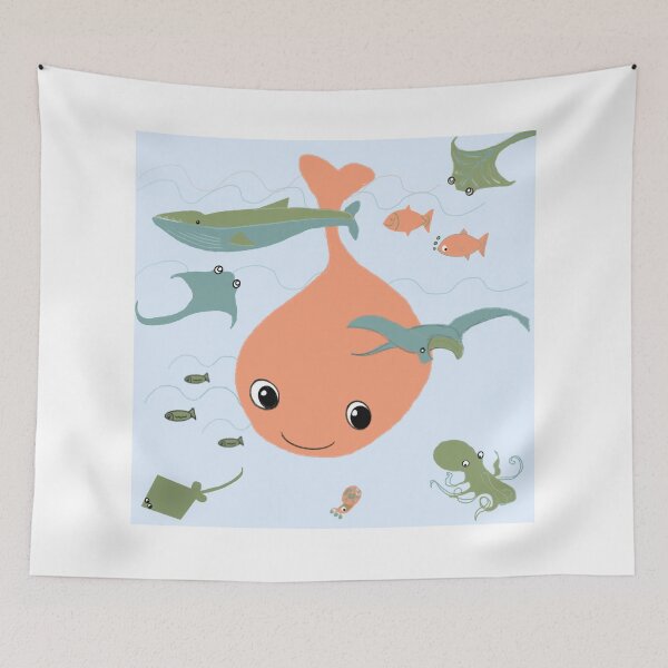 Item preview, Copy of underwater ocean theme fish whale octopus dolphin designed and sold by handmadehipsters.