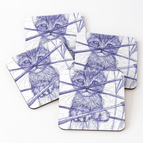 Item preview, Playful kitten pen drawing designed and sold by DipakSonarArt.