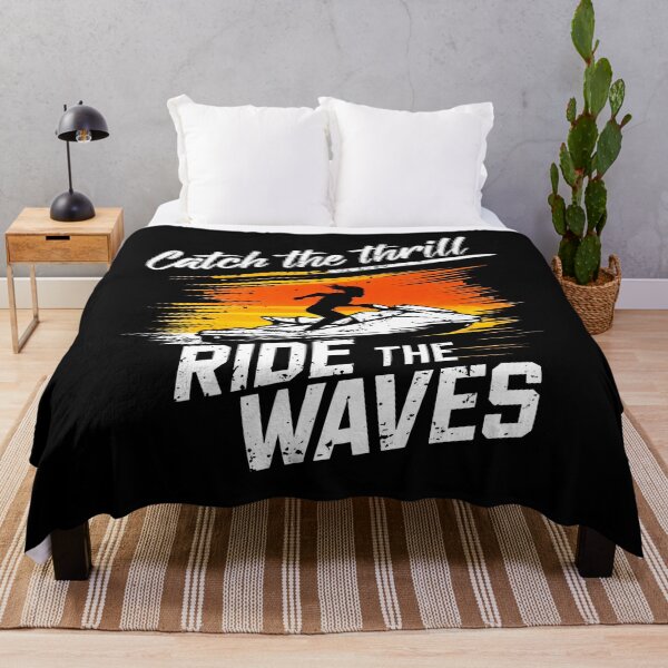 Item preview, Catch the Thrill Ride the Waves Black and Orange Sunset designed and sold by SplashTastic.