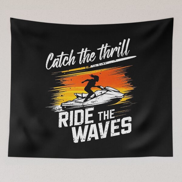 Item preview, Catch the Thrill Ride the Waves Black and Orange Sunset designed and sold by SplashTastic.