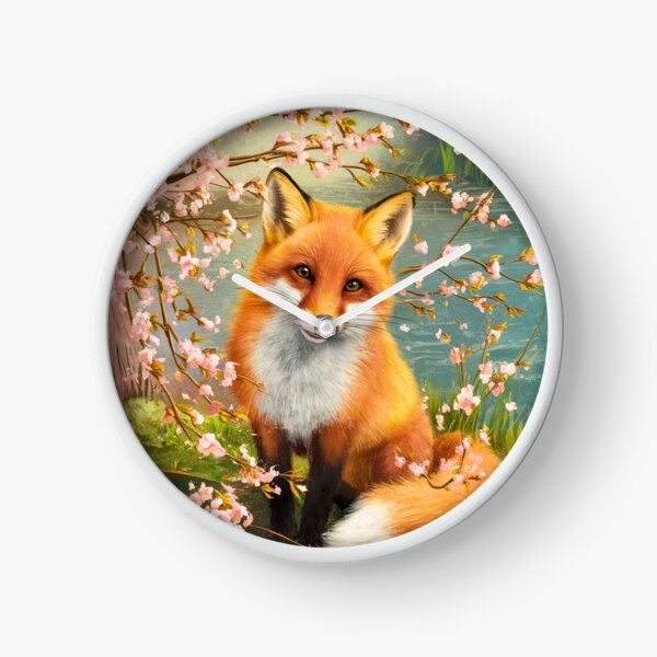 Aperçu de l'œuvre Portrait de renard. Fleur de cerisier, renard floral, renard vintage, tableau renard, style Pierre-Auguste Renoir créée et vendue par FoxVibes.