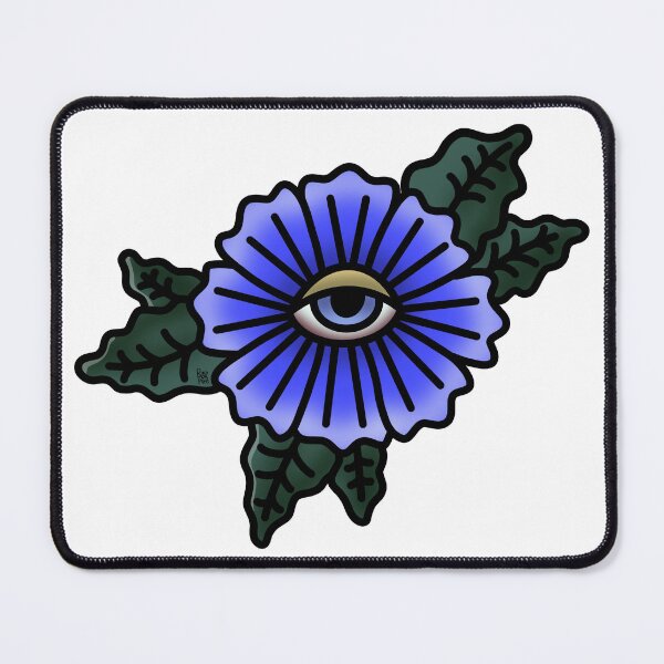 Artikelvorschau, Ich beobachte dich - Blaue Blume mit Auge - Gekritzel entworfen und verkauft von rikymorphe.