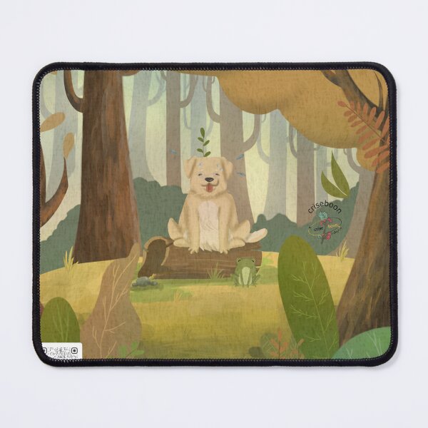Item preview, Dog sitting on A Log with A Frog designed and sold by Criseboon.