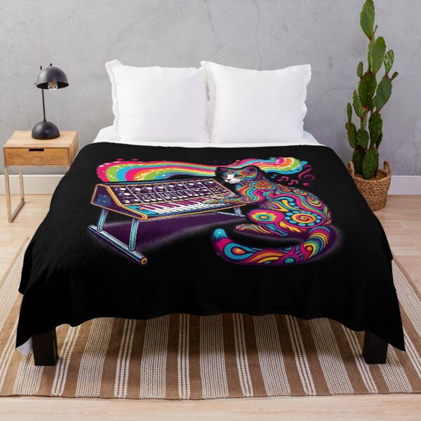 Item preview, Psychedelic Cat Synthesizer Cute and Funny Gifts Art designed and sold by BadhbhLoot.
