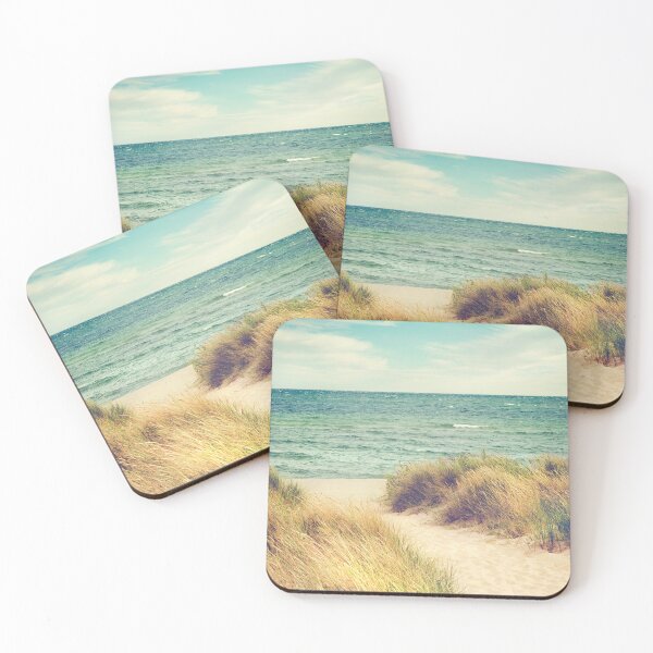 Item preview, Sand dune path - colorful beach coastal nature photography designed and sold by Szafranscy Art Studio.