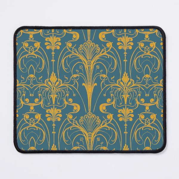 Item preview, Seemles patern of a gold and green jugendstil design N.r 2 designed and sold by Tirsot.