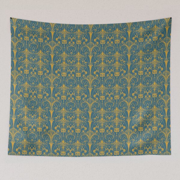 Item preview, Seemles patern of a gold and green jugendstil design N.r 2 designed and sold by Tirsot.