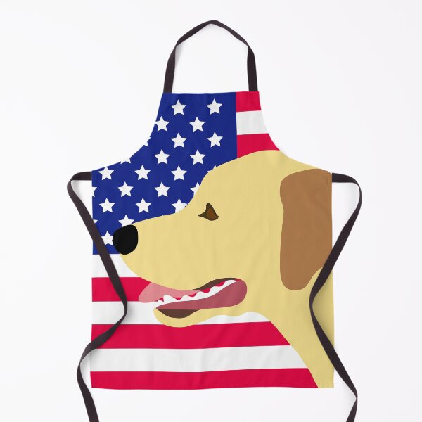 Item preview, Yellow Labrador Profile with US Flag designed and sold by HappyLabradors.