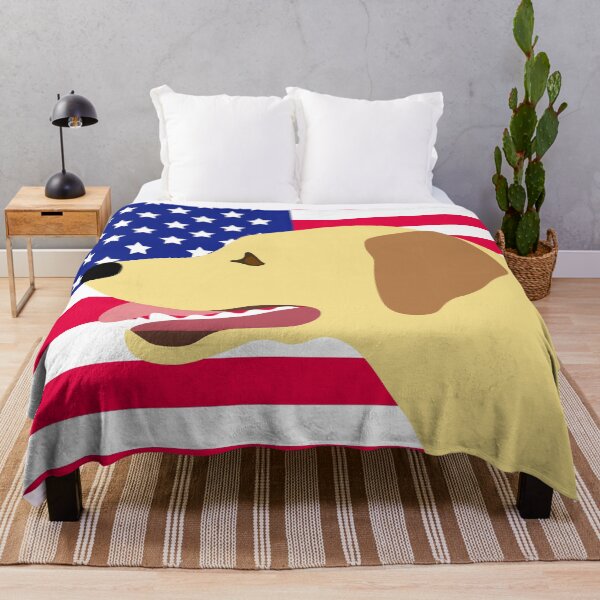 Item preview, Yellow Labrador Profile with US Flag designed and sold by HappyLabradors.