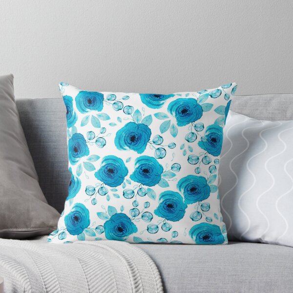 Item preview, Garden roses, Light blue on white background designed and sold by Alex  Blud.